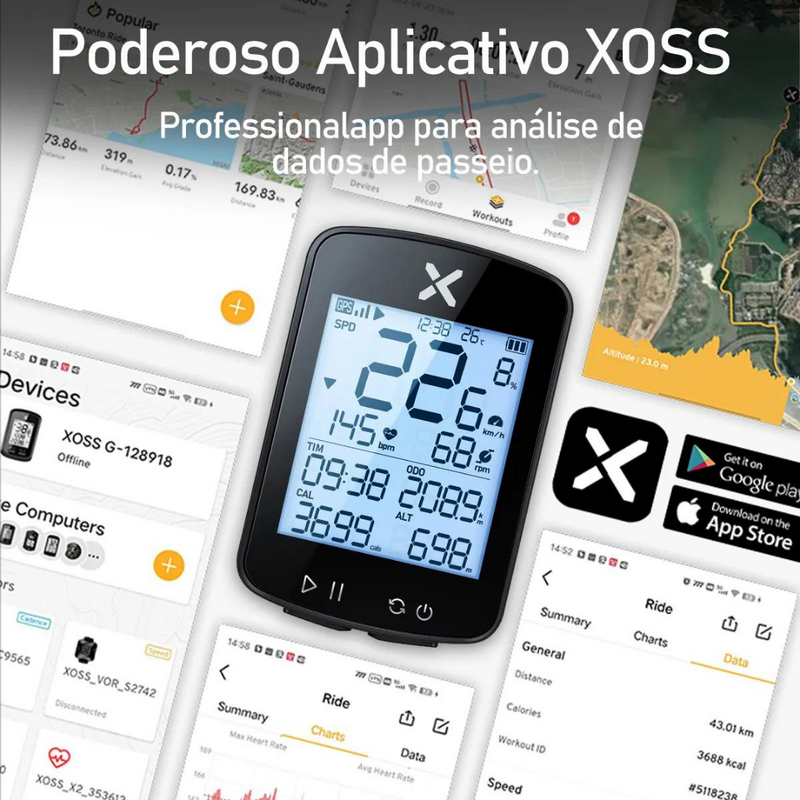 Ciclocomputador GPS para Bikes | Xoss™ + Sensores Xoss