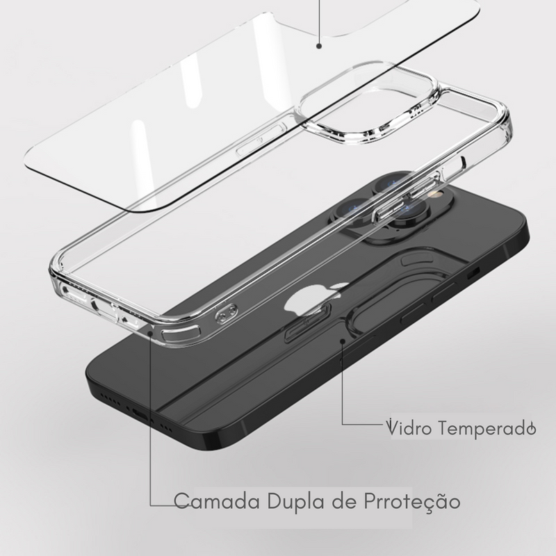Case em Vidro Temperado p/ Iphone